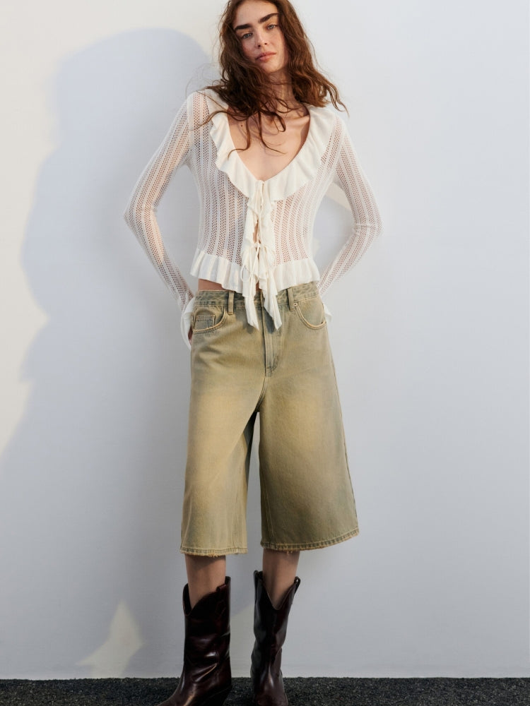 V-Neck Bell Sleeve Cardigan