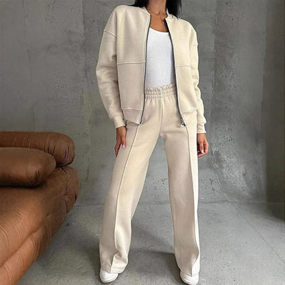 Women’s Premium 2-Piece Set – Zip-Up Jacket & Wide Leg Pants